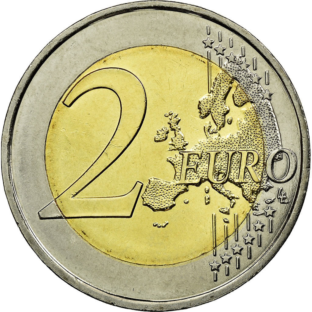 França, 2 Euro, D-Day, 2014, MS(63), Bimetálico