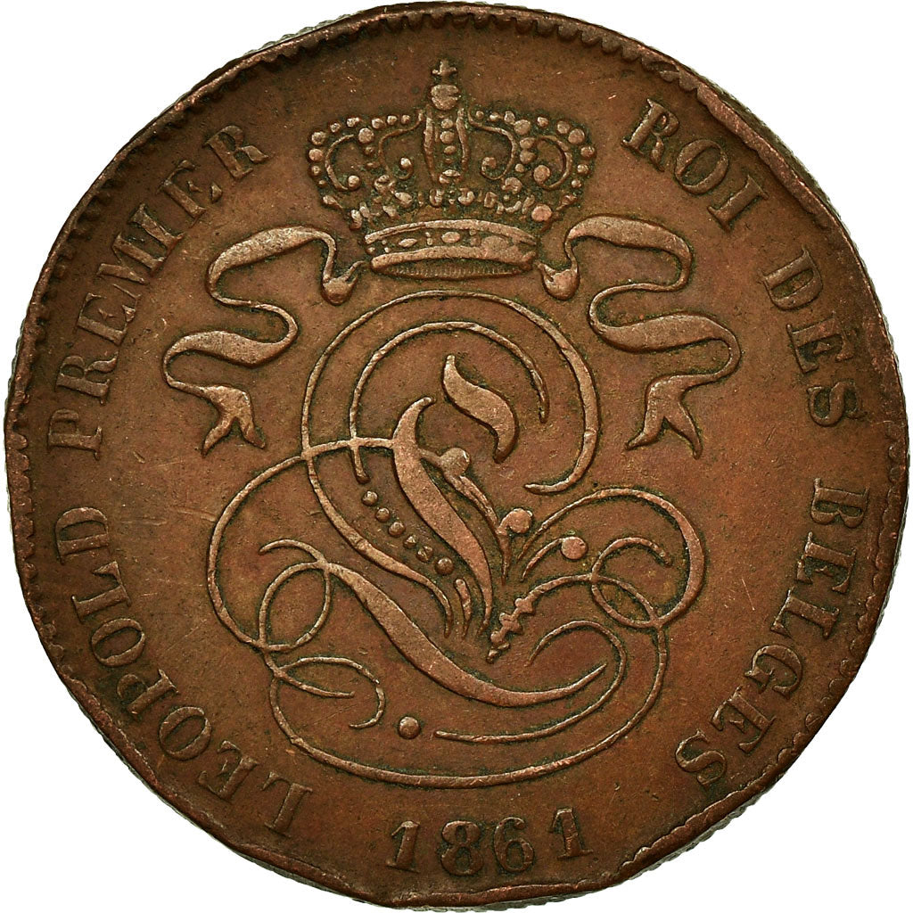 Coin, Belgium, Leopold I, 2 Centimes, 1861, VF(30-35), Copper, KM:4.2
