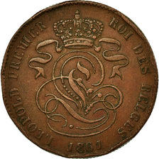 Moneta, Belgia, Leopold I, 2 Centimes, 1861, VF(30-35), Miedź, KM:4.2