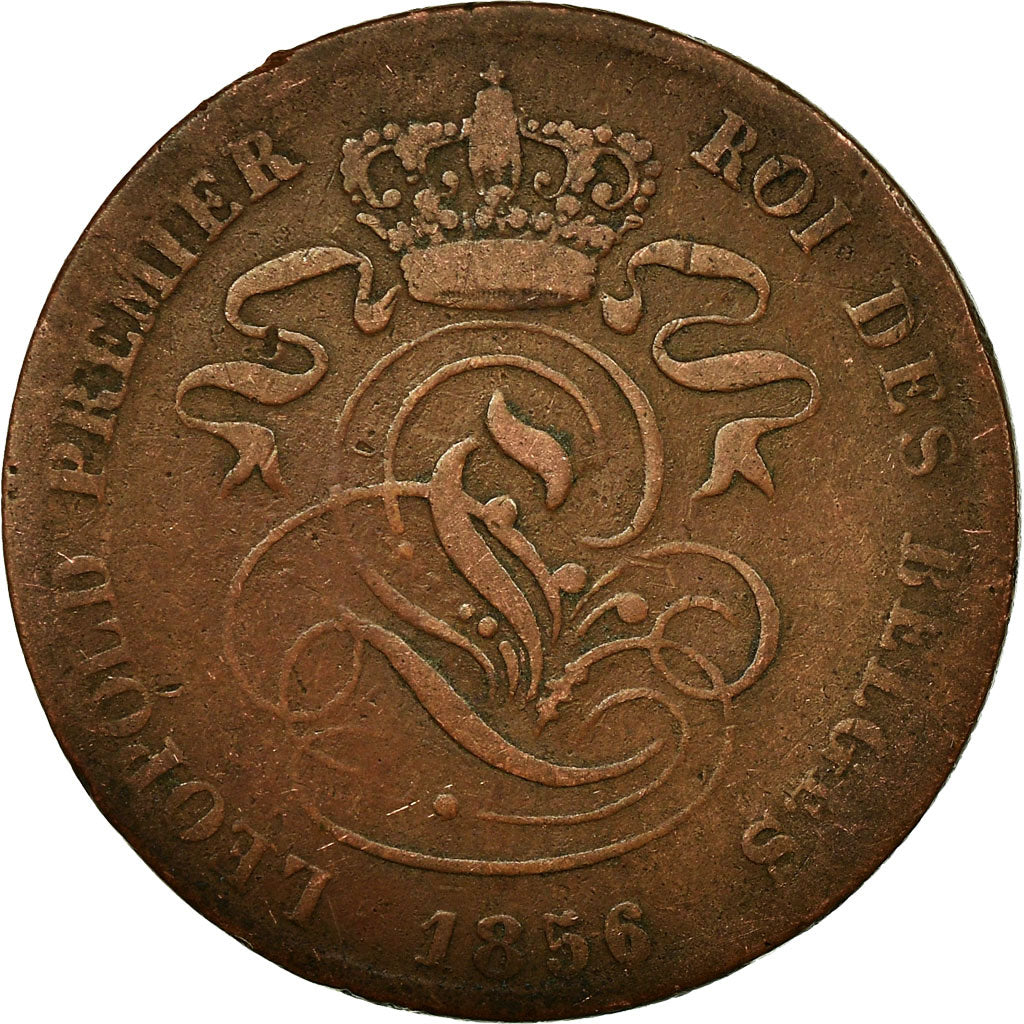 Coin, Belgium, Leopold I, 2 Centimes, 1856, VF(20-25), Copper, KM:4.2
