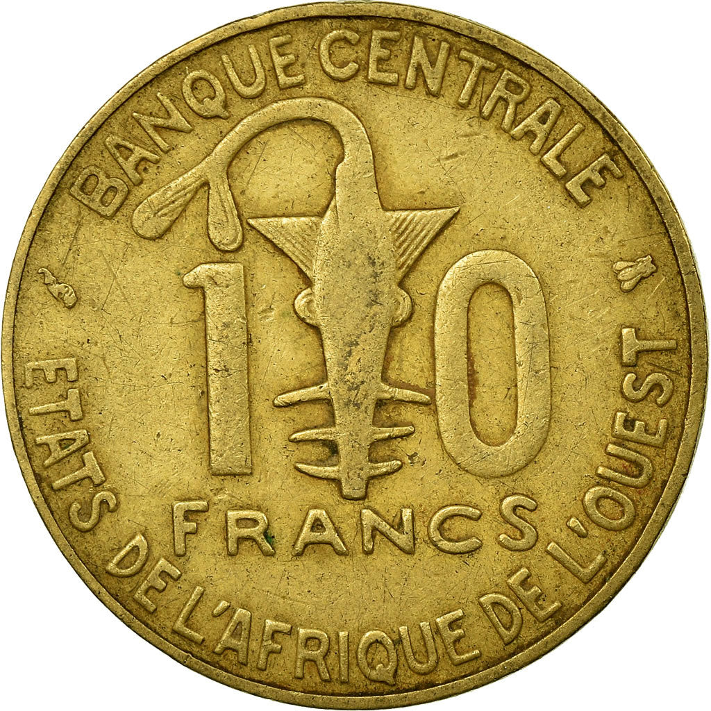 Monnaie, West African States, 10 Francs, 1999, Paris, TB+, Aluminum-Bronze