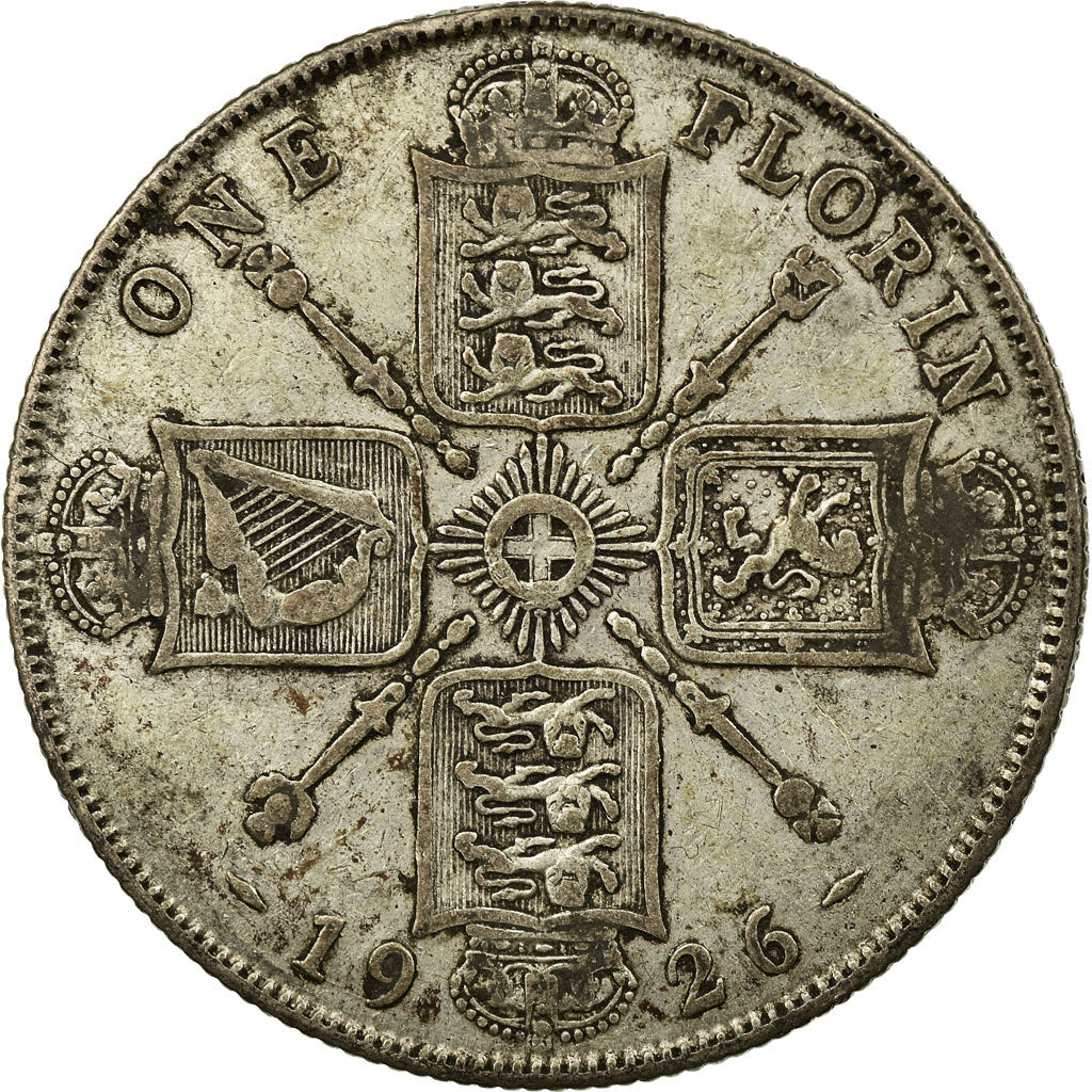 Coin, Great Britain, George V, Florin, Two Shillings, 1926, VF(20-25), Silver