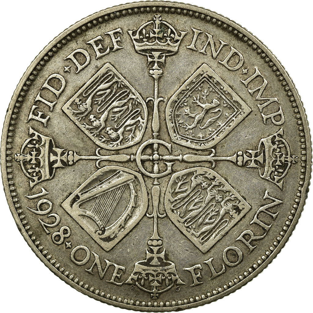 Coin, Great Britain, George V, Florin, Two Shillings, 1928, EF(40-45), Silver