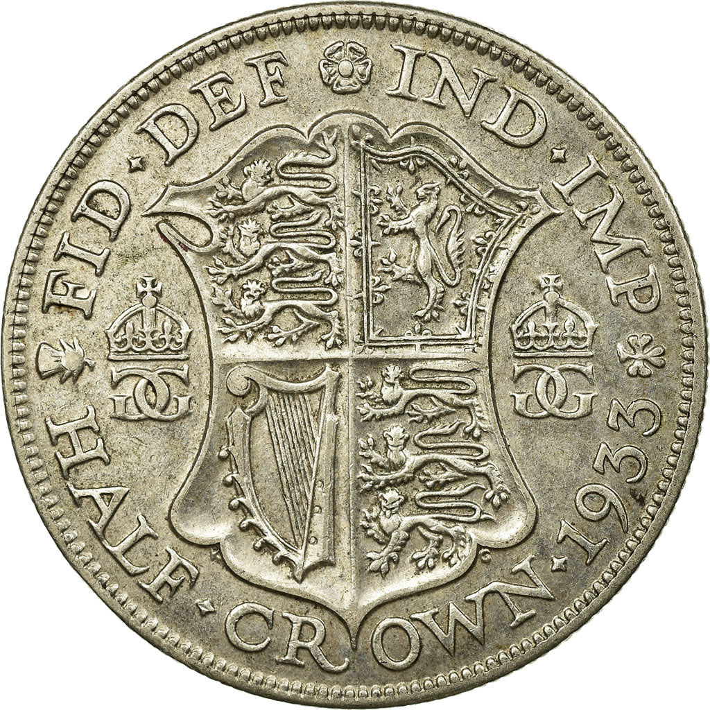 Coin, Great Britain, George V, 1/2 Crown, 1933, EF(40-45), Silver, KM:835