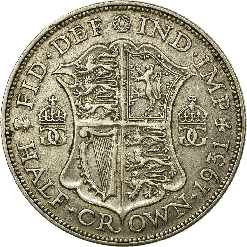 Coin, Great Britain, George V, 1/2 Crown, 1931, EF(40-45), Silver, KM:835