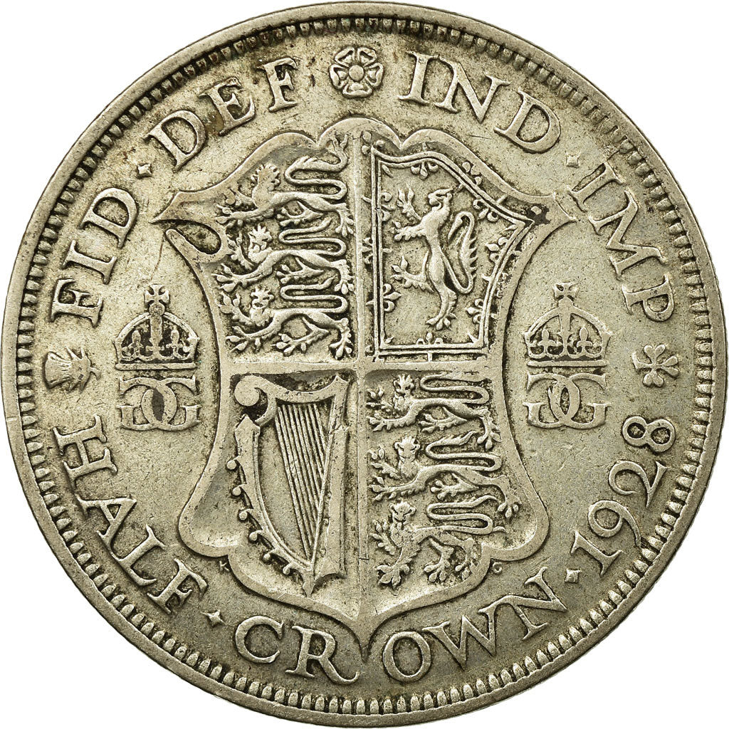 Coin, Great Britain, George V, 1/2 Crown, 1928, VF(30-35), Silver, KM:835