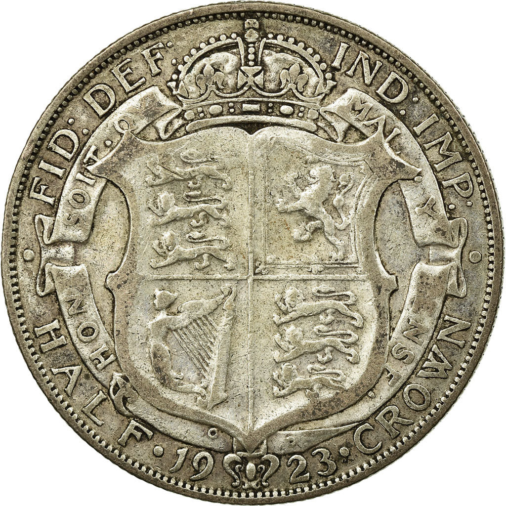 Coin, Great Britain, George V, 1/2 Crown, 1923, VF(20-25), Silver, KM:818.2