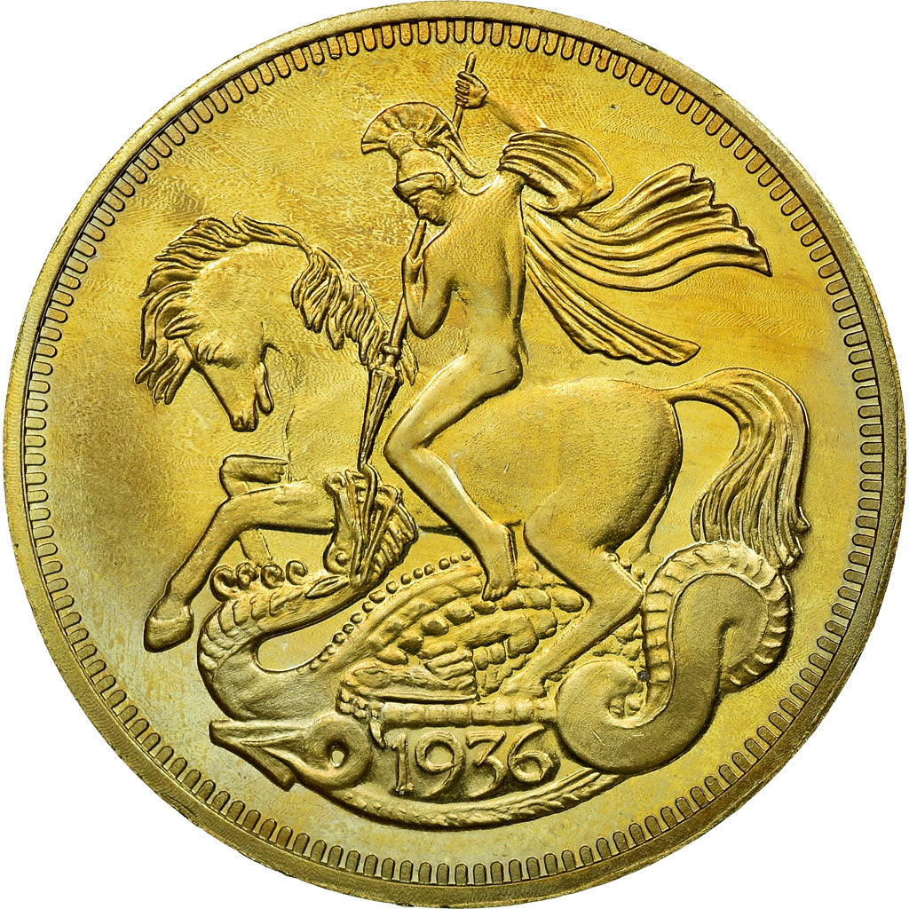 United Kingdom , Medal, 1936, MS(63), Gold coloured copper