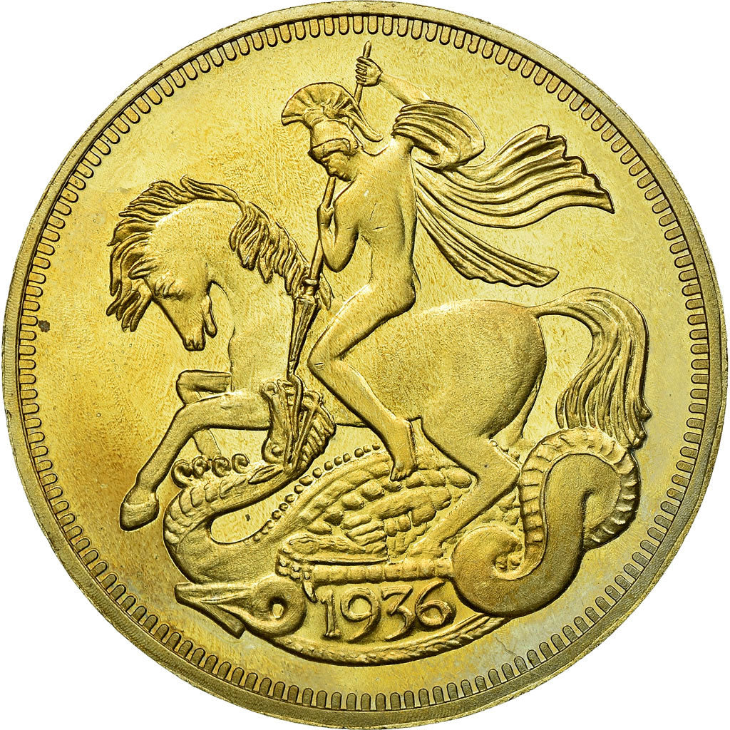 United Kingdom , Medal, 1936, MS(63), Gold coloured copper