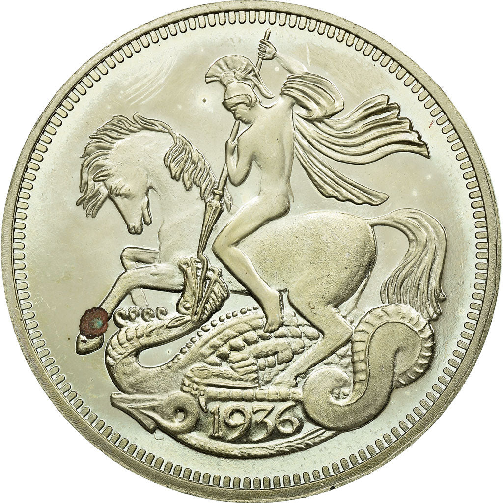 Regno Unito, medaglia, 1936, SPL, Rame placcato argento