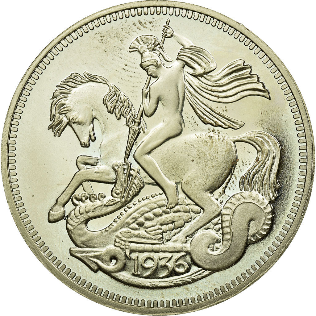 Regno Unito, medaglia, 1936, SPL, Rame placcato argento
