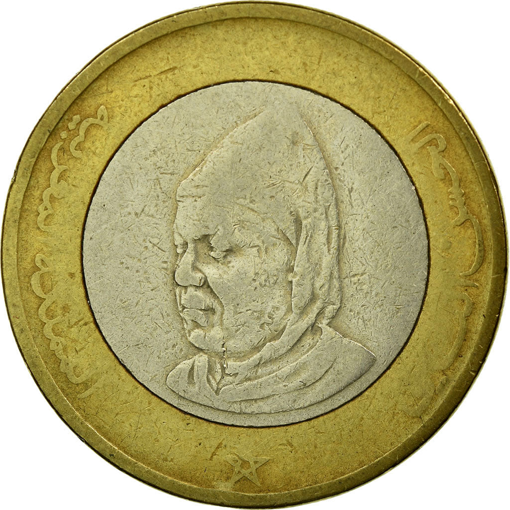 Coin, Morocco, al-Hassan II, 10 Dirhams, 1995/AH1415, Paris, VF(30-35)