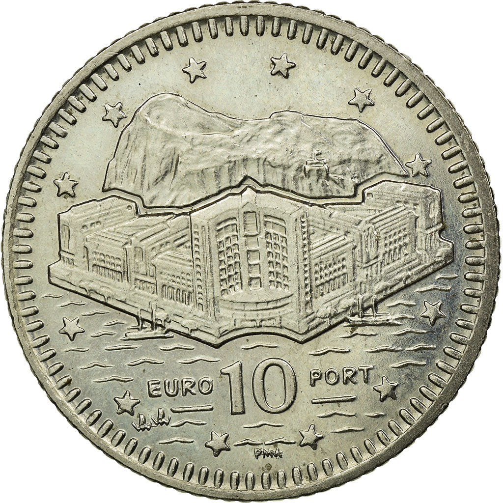 Coin, Gibraltar, Elizabeth II, 10 Pence, 2000, EF(40-45), Copper-nickel, KM:776
