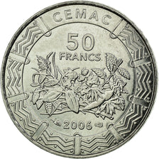 Coin, Central African States, 50 Francs, 2006, Paris, MS(63), Stainless Steel