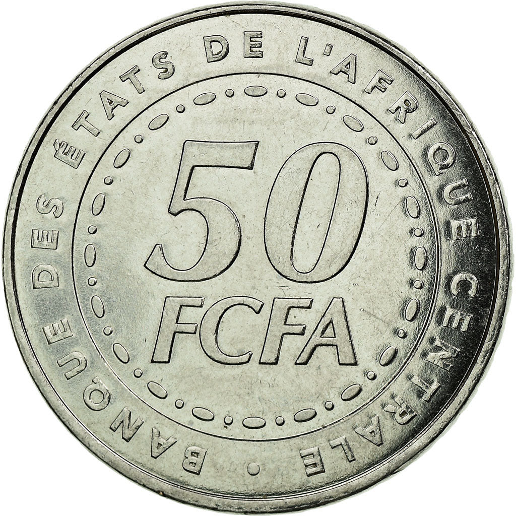 Coin, Central African States, 50 Francs, 2006, Paris, MS(63), Stainless Steel