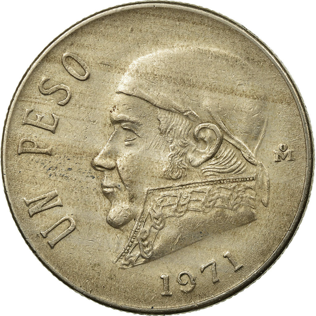 Moneta, Mexico, Peso, 1971, Mexico City, VF(30-35), Miedź-Nikiel, KM:460