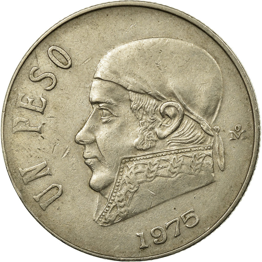 Moneta, Mexico, Peso, 1975, Mexico City, VF(30-35), Miedź-Nikiel, KM:460