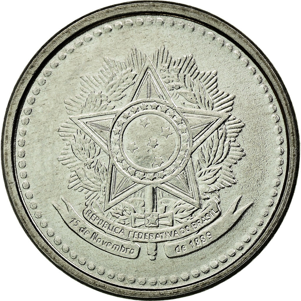 Coin, Brazil, 5 Centavos, 1986, MS(63), Stainless Steel, KM:601