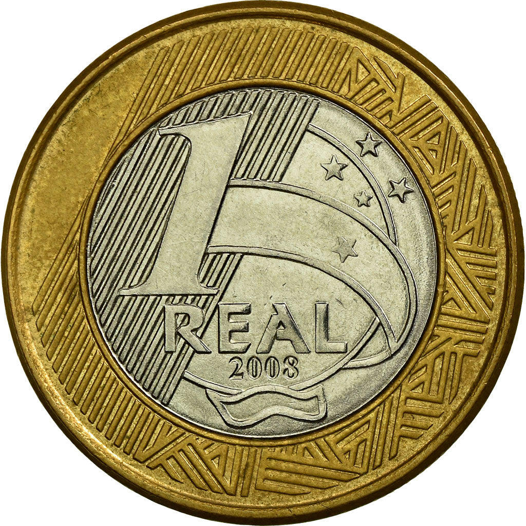 Moneda, Brasil, Real, 2008, Rio de Janeiro, EBC, Bimetálico, KM:652a