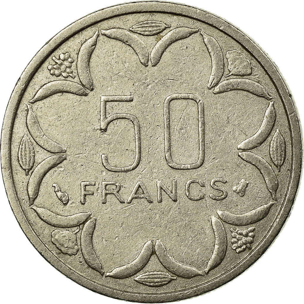 Moneda, Estados del África central, 50 Francs, 1998, Paris, MBC, Níquel, KM:11