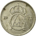 Coin, Sweden, Carl XVI Gustaf, 25 Öre, 1973, VF(30-35), Copper-nickel, KM:851