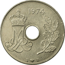 Moneta, Danimarca, Margrethe II, 25 Öre, 1974, Copenhagen, SPL-, Rame-nichel