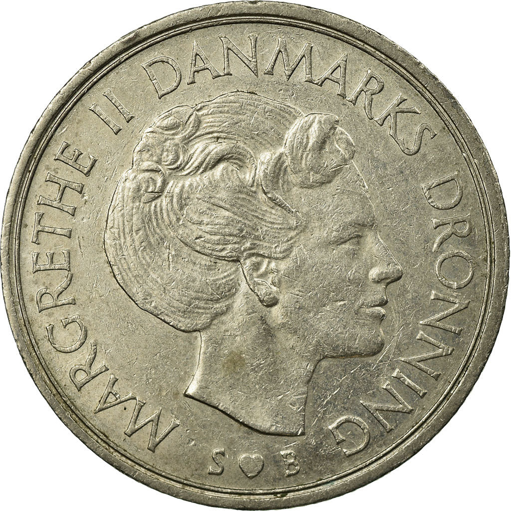 Munten, Denemarken, Margrethe II, Krone, 1974, Copenhagen, ZF, Copper-nickel