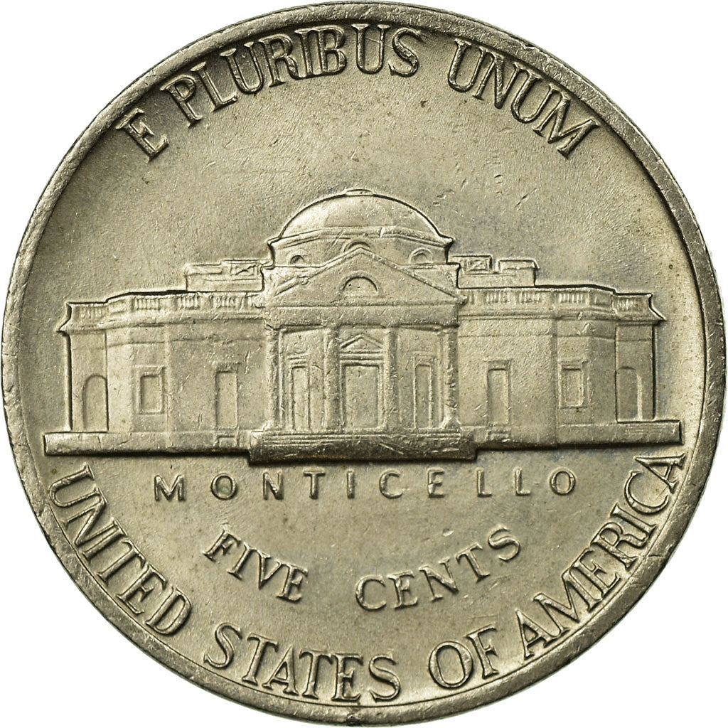 Coin, United States, Jefferson Nickel, 5 Cents, 1977, U.S. Mint, Philadelphia