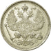 Coin, Russia, Nicholas II, 20 Kopeks, 1915, AU(55-58), Silver, KM:22a.2