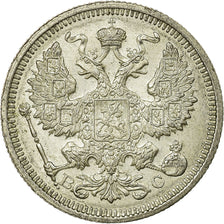 Coin, Russia, Nicholas II, 20 Kopeks, 1915, AU(55-58), Silver, KM:22a.2