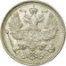 Coin, Russia, Nicholas II, 20 Kopeks, 1916, AU(55-58), Silver, KM:22a.2