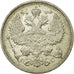 Coin, Russia, Nicholas II, 20 Kopeks, 1916, AU(55-58), Silver, KM:22a.2