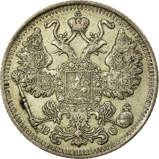 Moneda, Rusia, Nicholas II, 15 Kopeks, 1915, Saint-Petersburg, MBC, Plata