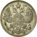 Moneda, Rusia, Nicholas II, 15 Kopeks, 1915, Saint-Petersburg, MBC, Plata