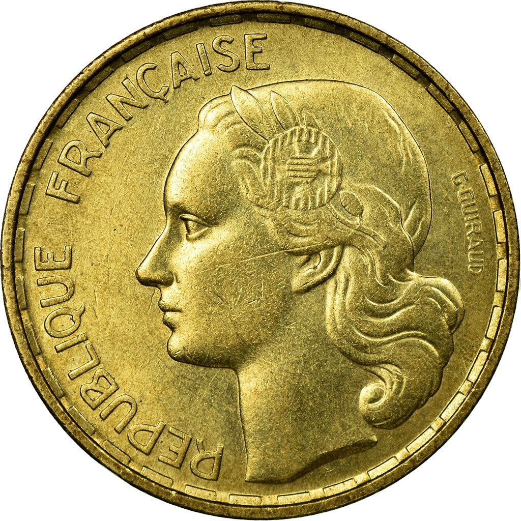 Moneta, Francja, Guiraud, 50 Francs, 1953, Paris, AU(55-58), Aluminium-Brąz