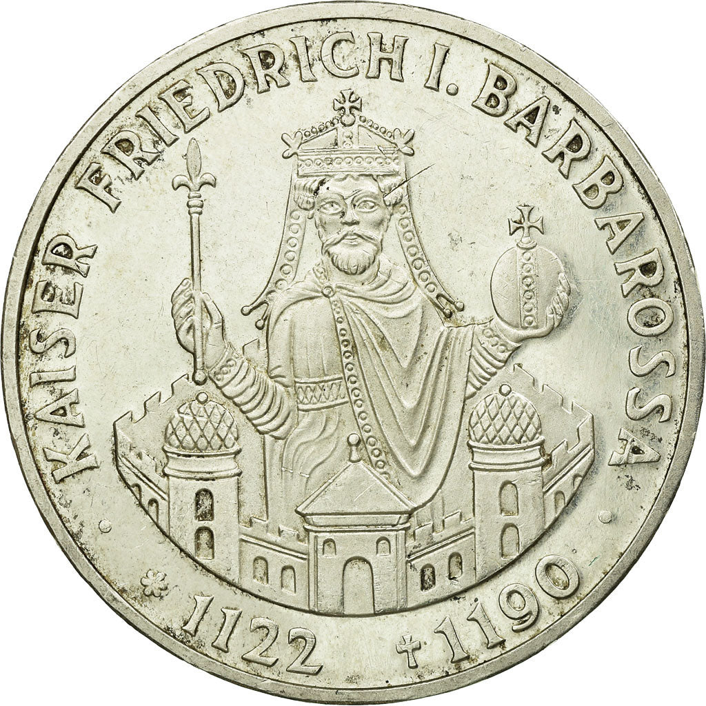 Coin, GERMANY - FEDERAL REPUBLIC, 10 Mark, 1990, Stuttgart, Germany, EF(40-45)