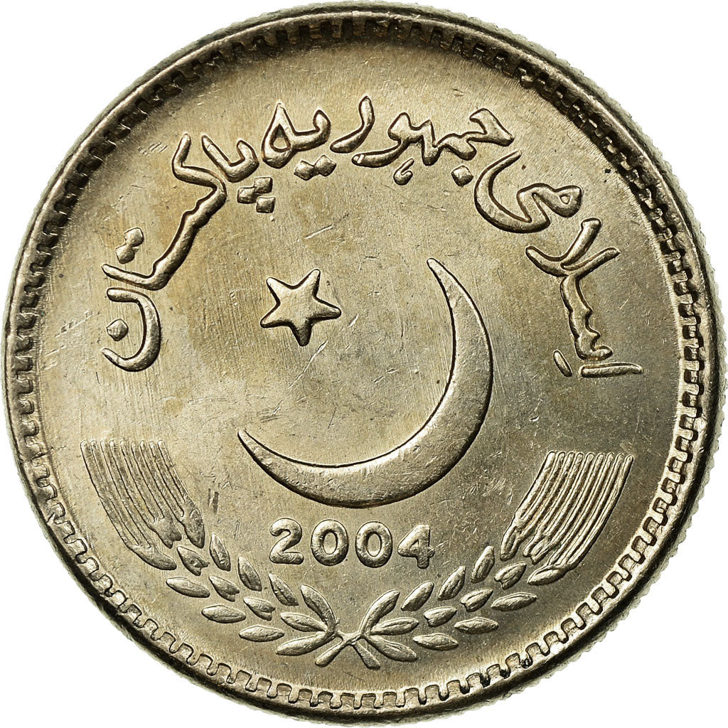 Coin, Pakistan, 5 Rupees, 2004, AU(55-58), Copper-nickel, KM:65