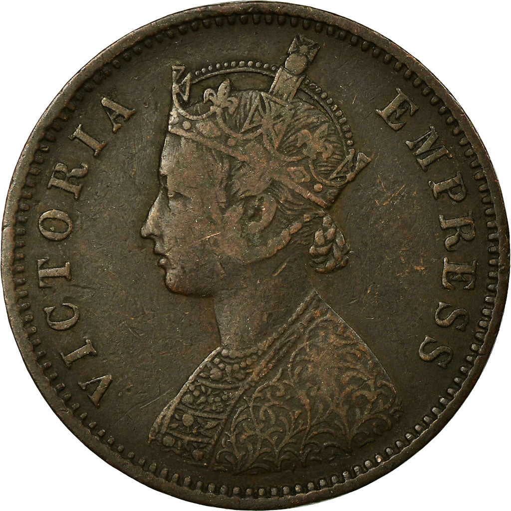 Coin, INDIA-BRITISH, Victoria, 1/4 Anna, 1882, VF(30-35), Copper, KM:486