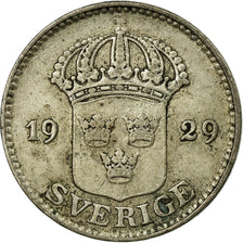 Coin, Sweden, Gustaf V, 25 Öre, 1929, EF(40-45), Silver, KM:785