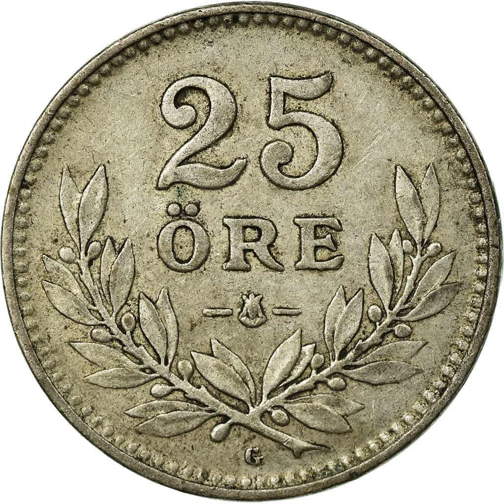 Coin, Sweden, Gustaf V, 25 Öre, 1929, EF(40-45), Silver, KM:785