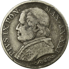 Moneta, DEPARTAMENTY WŁOSKIE, PAPAL STATES, Pius IX, Lira, 1867, Rome