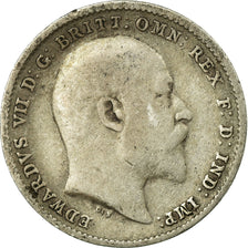 Coin, Great Britain, Edward VII, 3 Pence, 1902, VF(30-35), Silver, KM:797.1