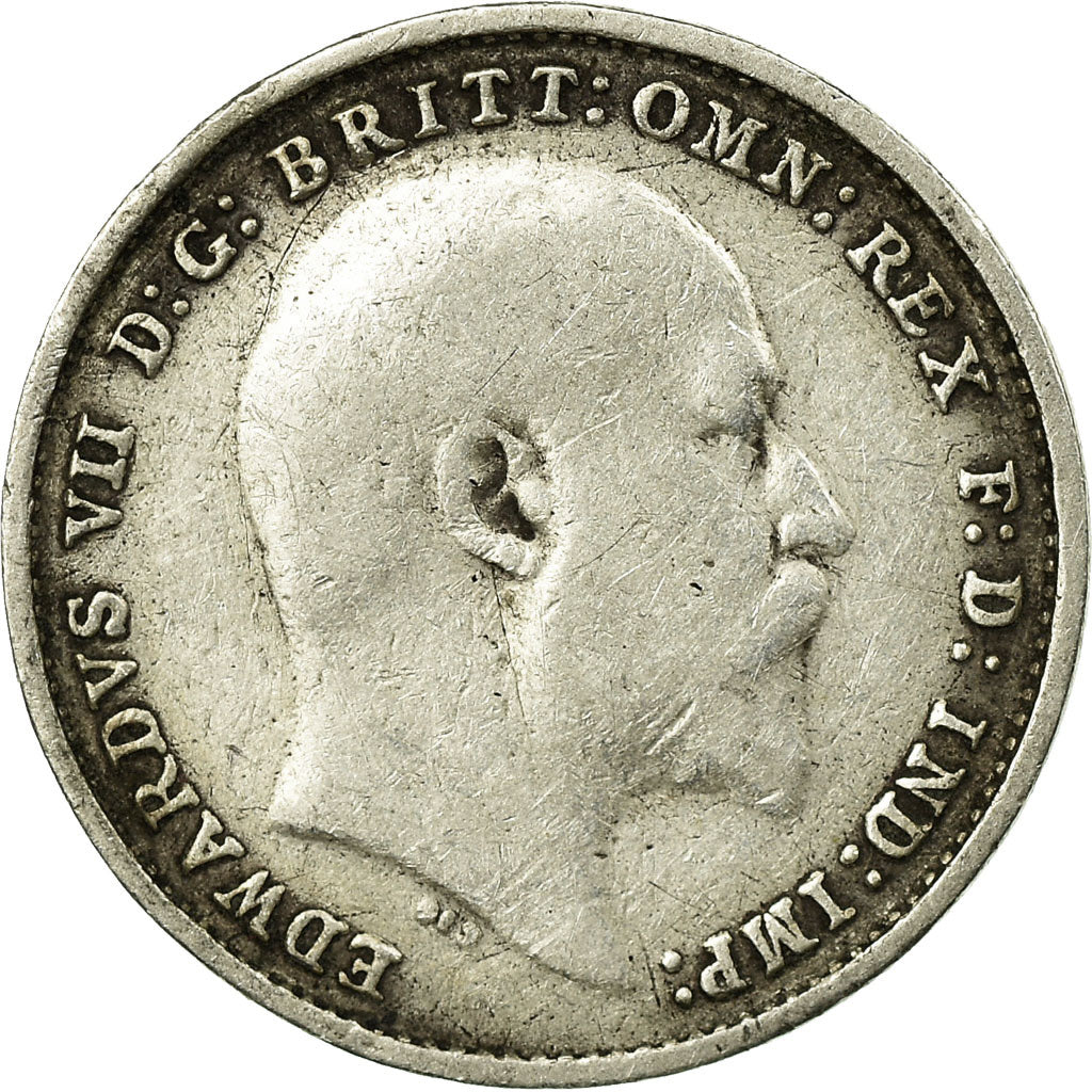 Coin, Great Britain, Edward VII, 3 Pence, 1905, VF(30-35), Silver, KM:797.2