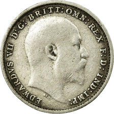 Coin, Great Britain, Edward VII, 3 Pence, 1905, VF(30-35), Silver, KM:797.2