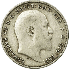 Coin, Great Britain, Edward VII, 3 Pence, 1908, VF(30-35), Silver, KM:797.2