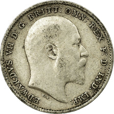 Moneta, Wielka Brytania, Edward VII, 3 Pence, 1909, VF(30-35), Srebro, KM:797.2