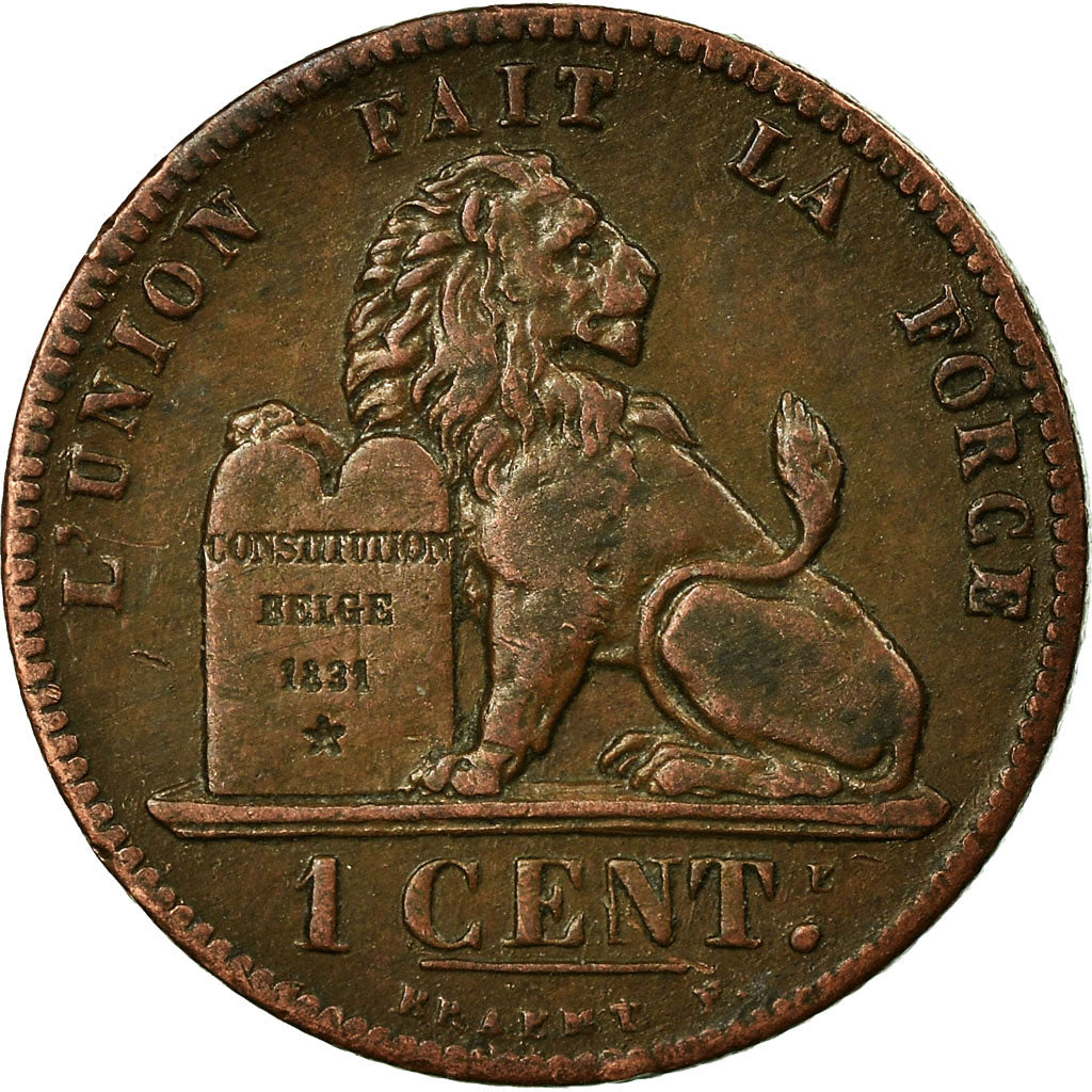 Coin, Belgium, Leopold II, Centime, 1870, AU(55-58), Copper, KM:33.1