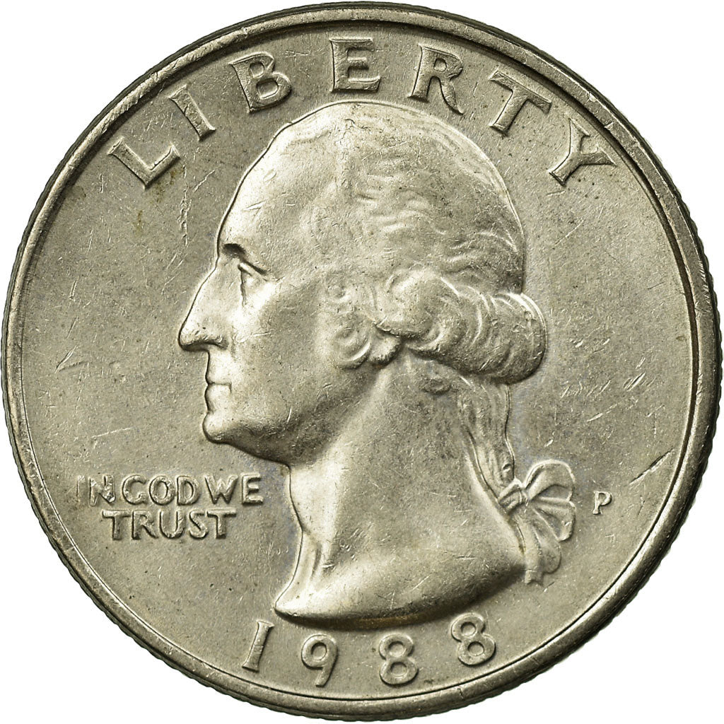 Coin, United States, Washington Quarter, Quarter, 1988, U.S. Mint, Philadelphia
