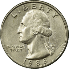 Coin, United States, Washington Quarter, Quarter, 1988, U.S. Mint, Philadelphia