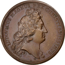 FRANCE, History, Louis XIV, Medal, AU(55-58), Mauger, Bronze, 41, Divo #233.,...
